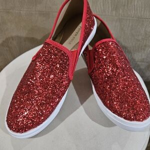 Red sparkle shoes